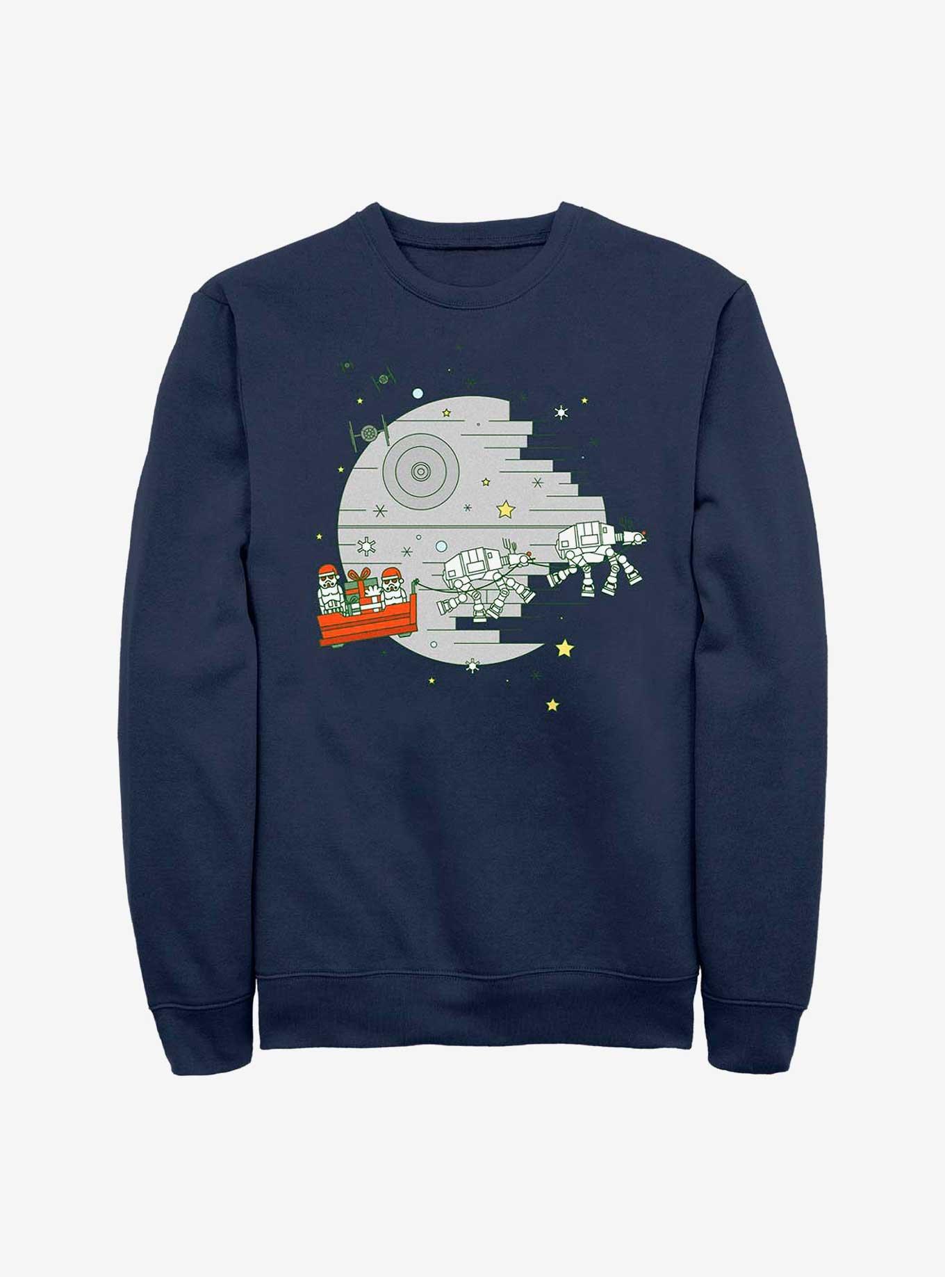 Star Wars Christmas Death Star Sweatshirt, NAVY, hi-res