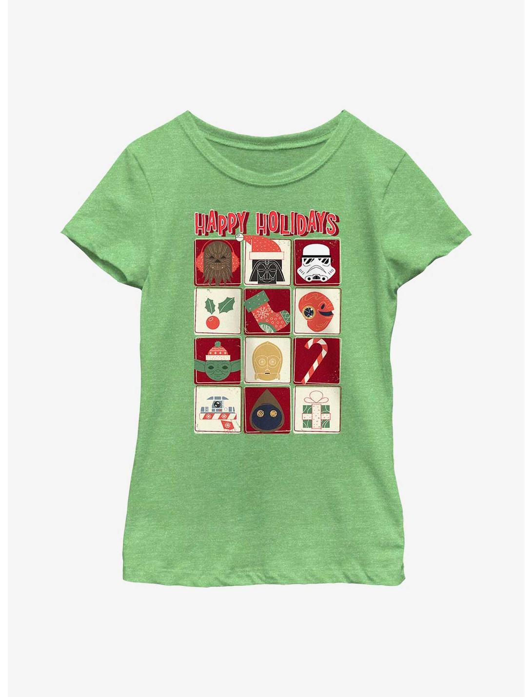 Star Wars Holiday Icons Youth Girls T-Shirt, GRN APPLE, hi-res