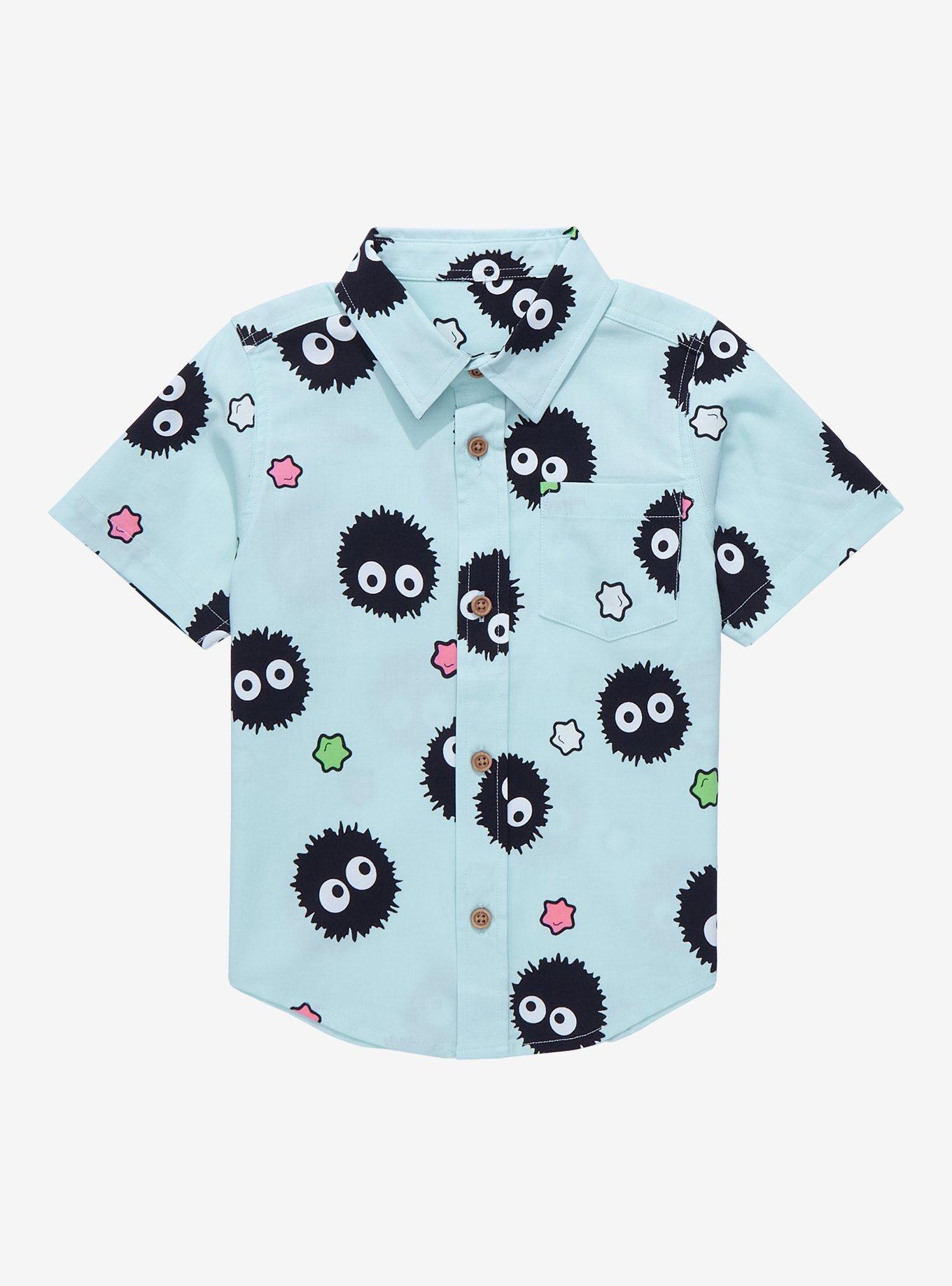 Our Universe Studio Ghibli Spirited Away Soot Sprite Allover Print Toddler Woven Button-Up - BoxLunch Exclusive, LIGHT GREEN, hi-res