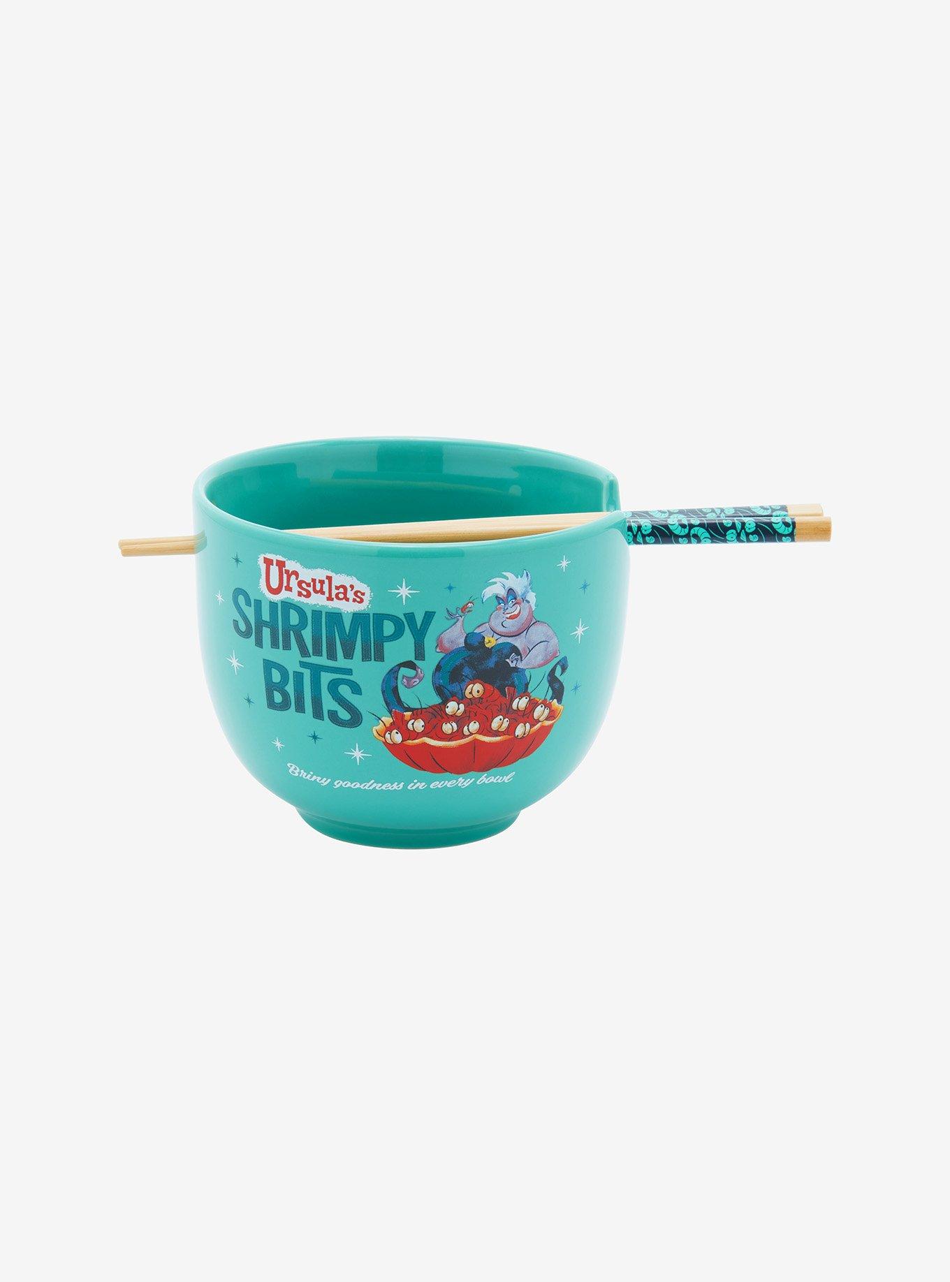 Microwavable Ceramic Noodle Bowl with Handle and Glass Lid Cute Cartoon Ocean