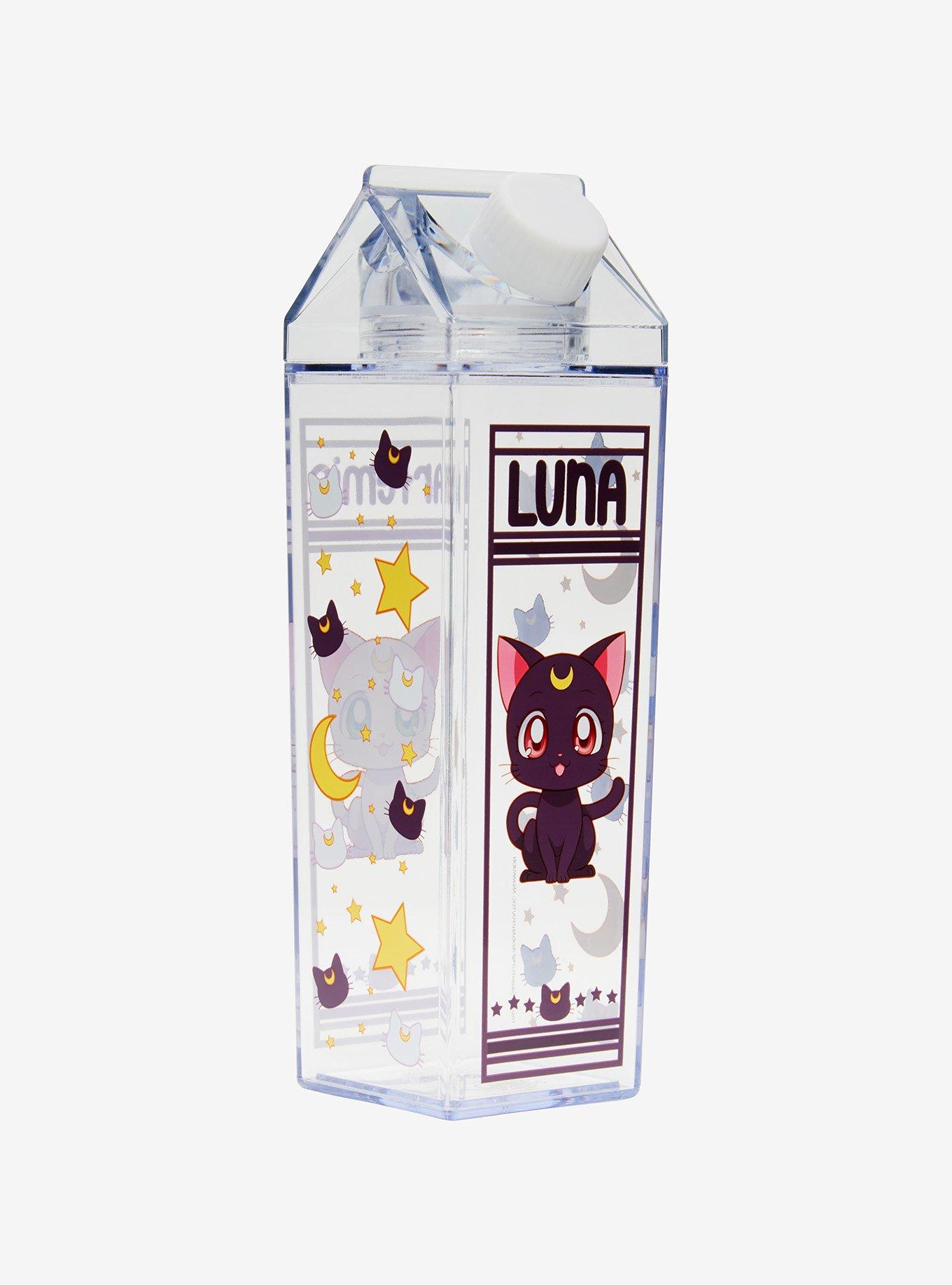 Sailor Moon Luna & Artemis Portrait Milk Carton Water Bottle, , hi-res