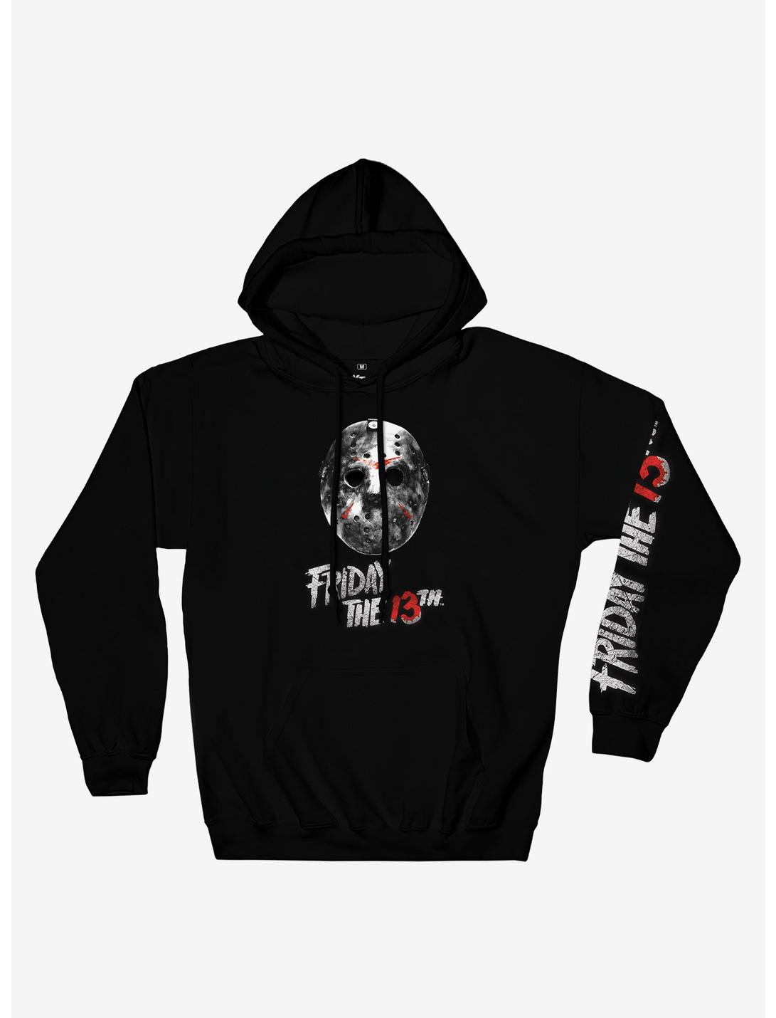 Friday The 13th Mask & Logo Hoodie, BLACK, hi-res
