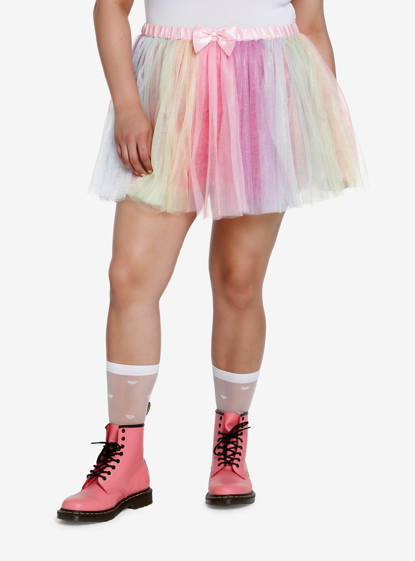 Sweet Society Rainbow Tulle Tutu Skirt Plus Size | Hot Topic