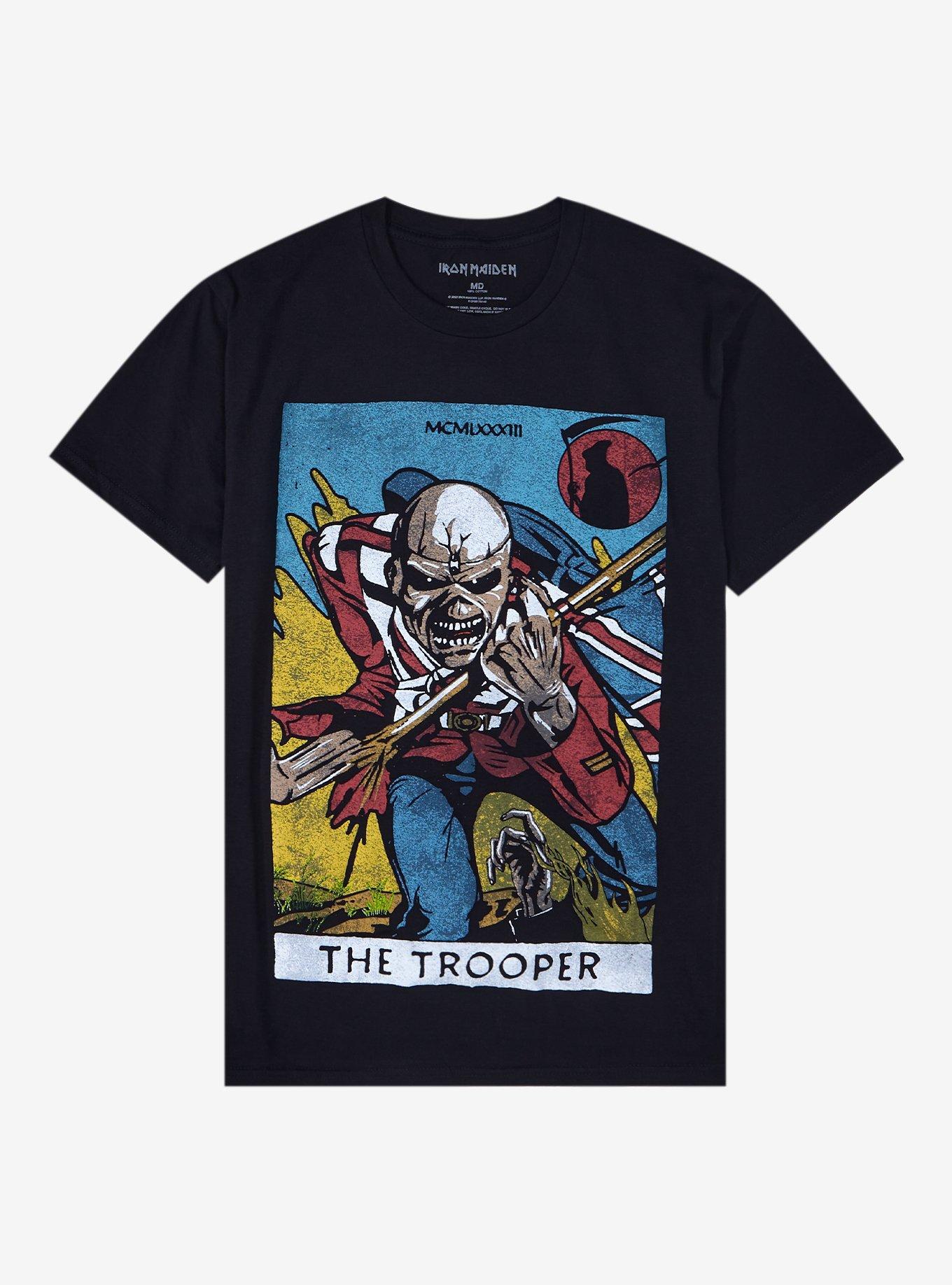 Iron Maiden The Trooper Tarot Card Boyfriend Fit Girls T-Shirt, BLACK, hi-res