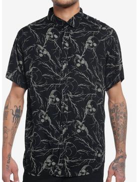 Skull Tree Branch Woven Button-Up, , hi-res