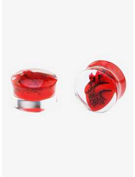 Acrylic Anatomical Heart Plug 2 Pack, , hi-res