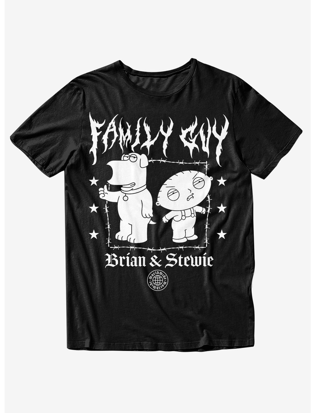 Family Guy Brian & Stewie Metal T-Shirt, BLACK, hi-res