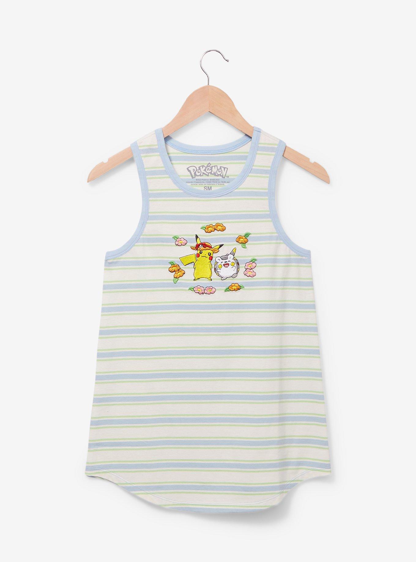 Pok&eacute;mon Pikachu & Togedemaru Floral Striped Women's Tank Top - BoxLunch Exclusive, MULTI, hi-res