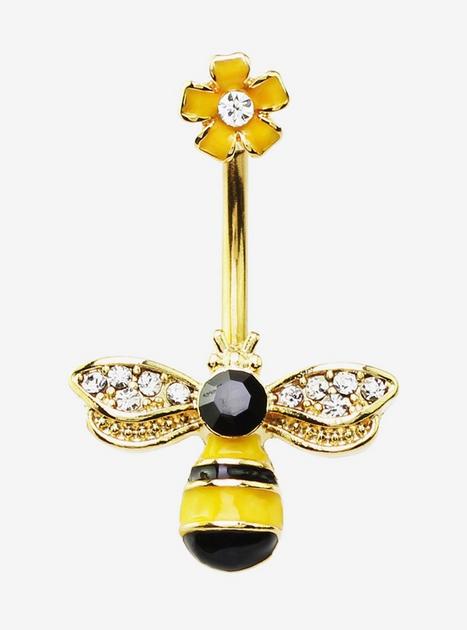 Steel Bumblebee Navel Barbell | Hot Topic