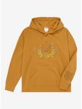 Harry Potter Floral Hufflepuff Crest Women's Hoodie - BoxLunch Exclusive, MUSTARD, hi-res