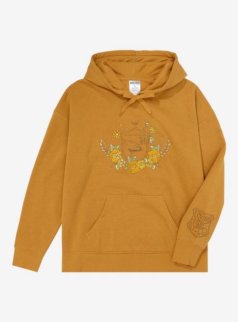 Harry Potter Floral Hufflepuff Crest Women's Hoodie - BoxLunch ...