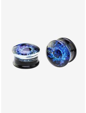 Plus Size Glass Black & Blue Vortex Plug 2 Pack, , hi-res