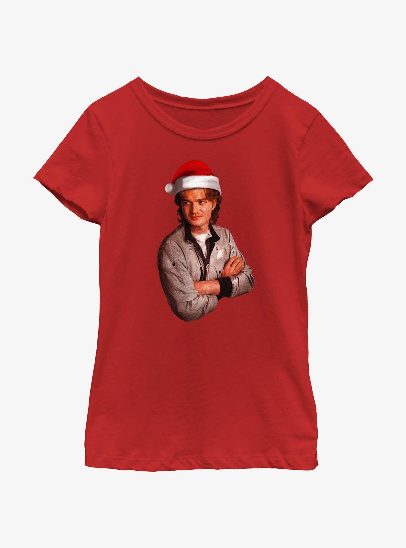 Stranger Things Santa Steve Youth Girls T-Shirt, , hi-res