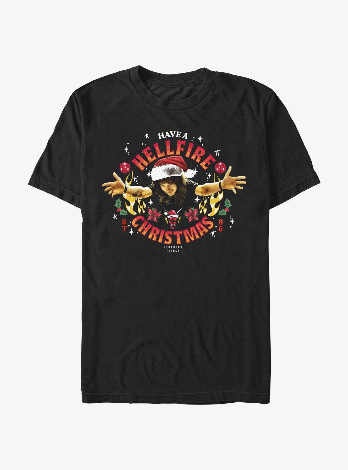 Stranger Things Hellfire Christmas Santa Eddie T-Shirt, , hi-res