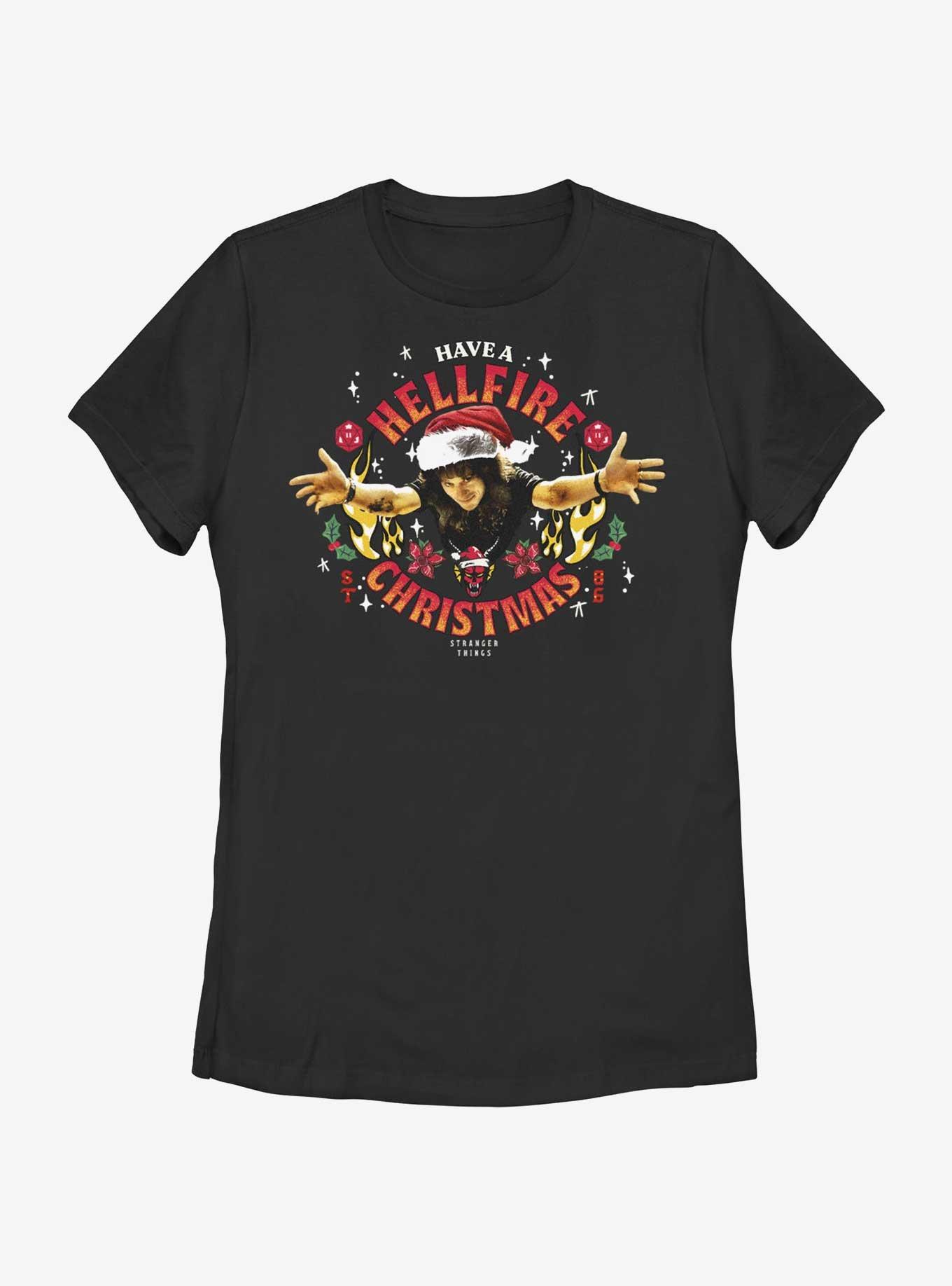 Stranger Things Hellfire Christmas Santa Eddie Womens T-Shirt, , hi-res