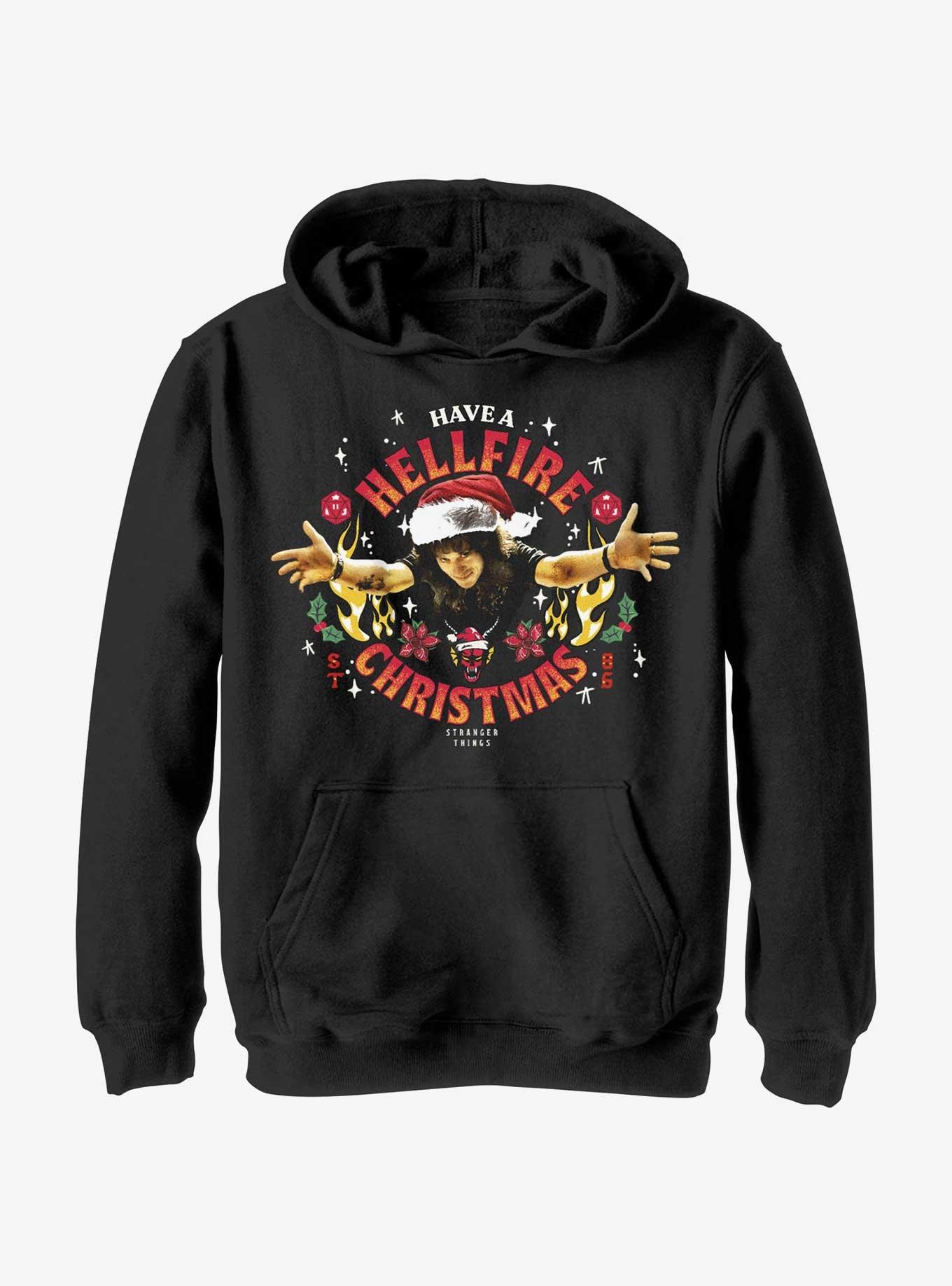 Stranger Things Hellfire Christmas Santa Eddie Youth Hoodie, , hi-res