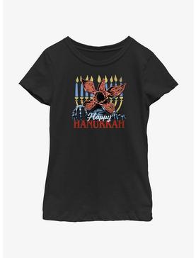 Stranger Things Demogorgon Happy Hanukkah Youth Girls T-Shirt, , hi-res