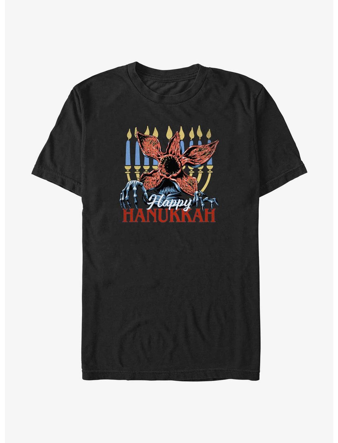 Stranger Things Demogorgon Happy Hanukkah T-Shirt, BLACK, hi-res