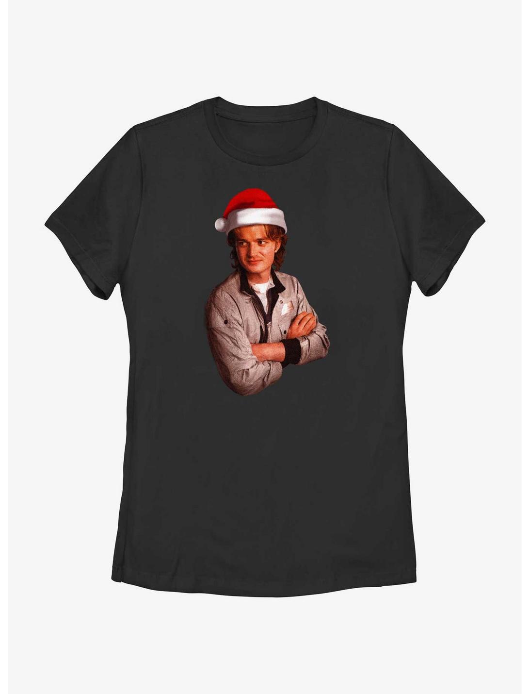 Stranger Things Santa Steve Womens T-Shirt, BLACK, hi-res