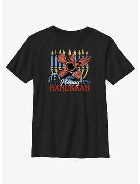 Stranger Things Demogorgon Happy Hanukkah Youth T-Shirt, , hi-res