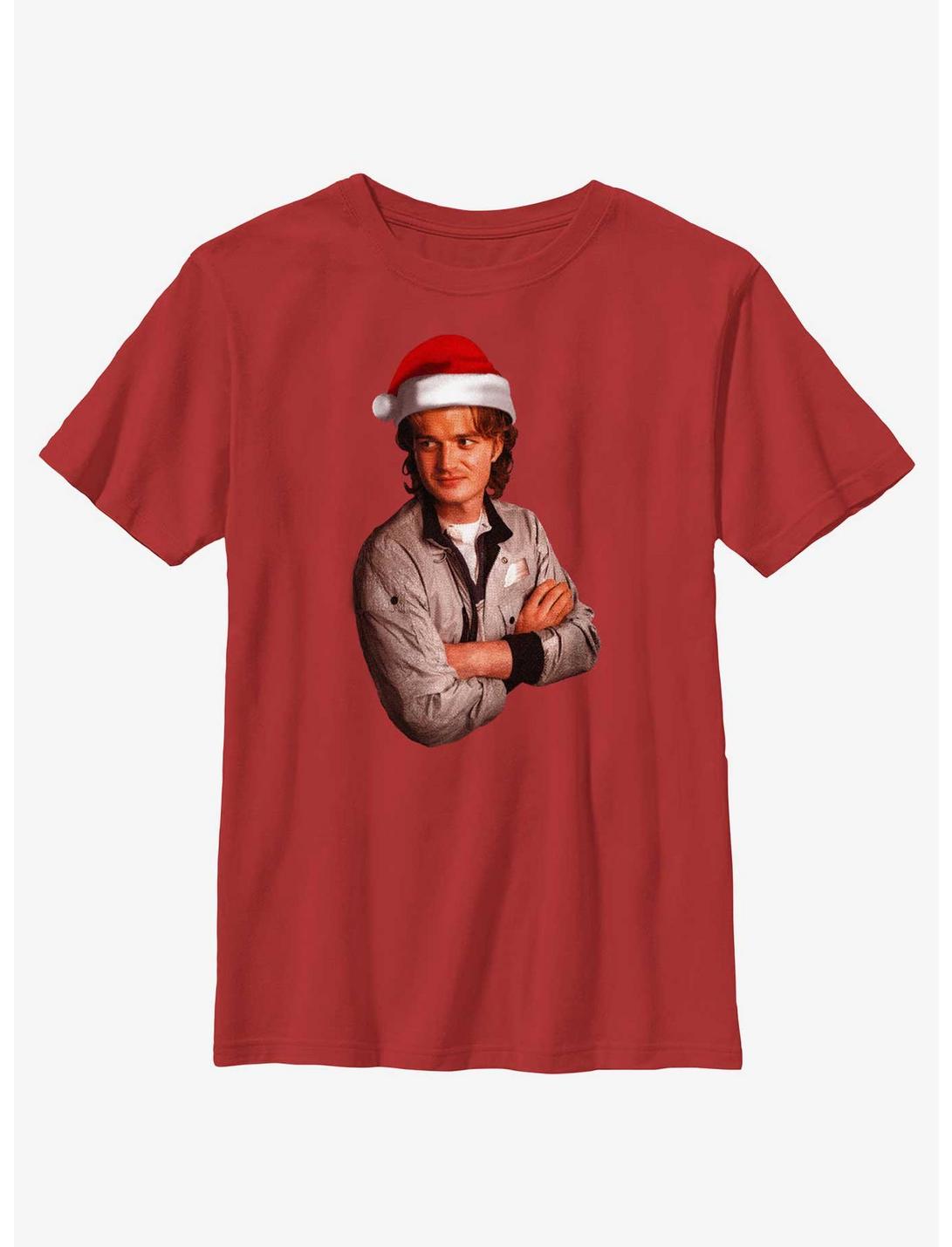 Stranger Things Santa Steve Youth T-Shirt, RED, hi-res