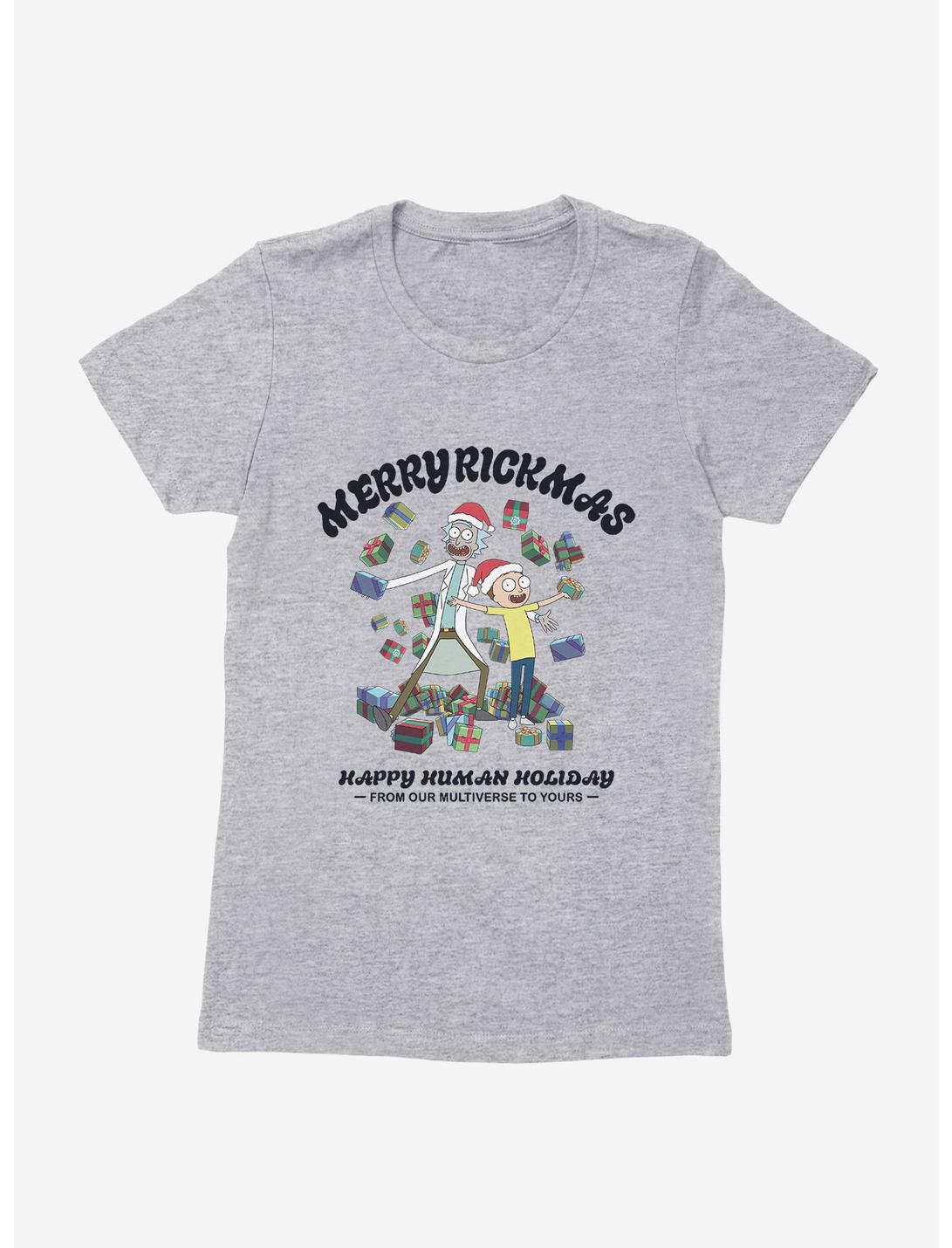 Rick And Morty Happy Human Holiday Womens T-Shirt, HEATHER, hi-res