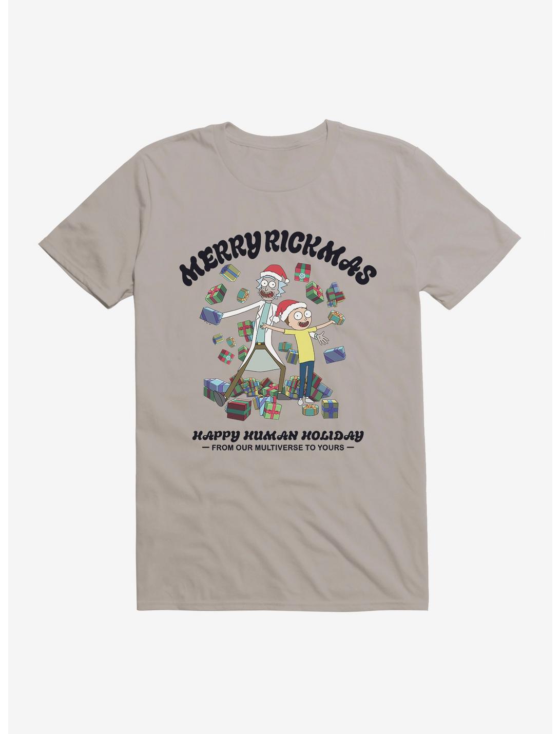 Rick And Morty Happy Human Holiday T-Shirt, LIGHT GREY, hi-res