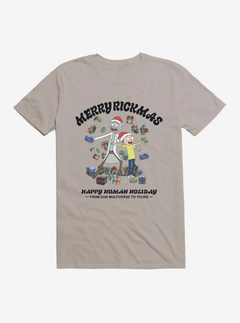 Rick And Morty Happy Human Holiday T-shirt - Grey 