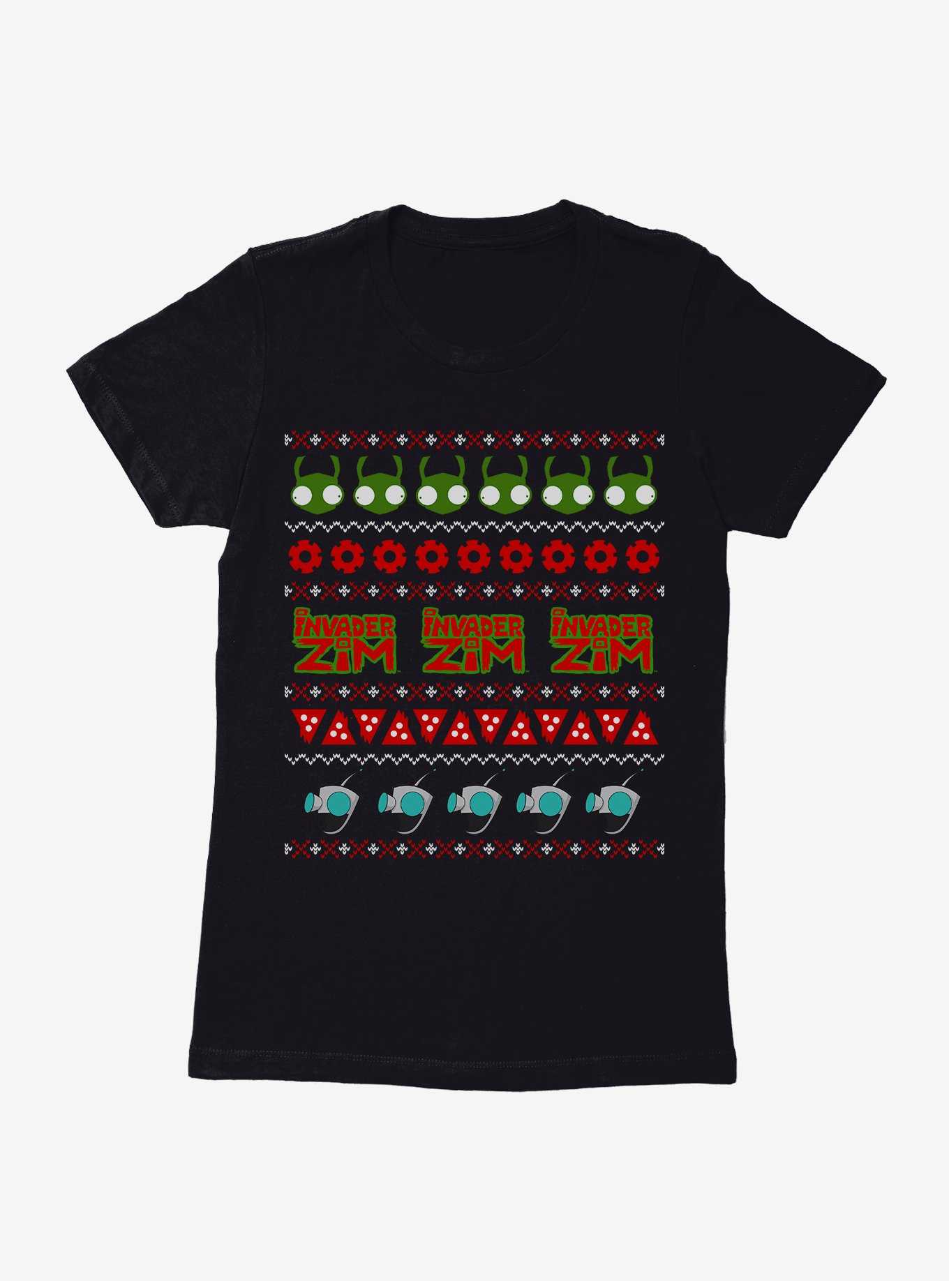 Invader Zim Ugly Christmas Sweater Pattern Womens T-Shirt, , hi-res