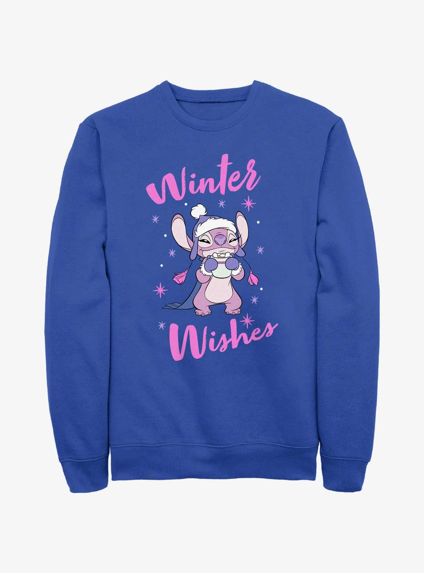 Disney Lilo & Stitch Angel Winter Wishes Sweatshirt, ROYAL, hi-res