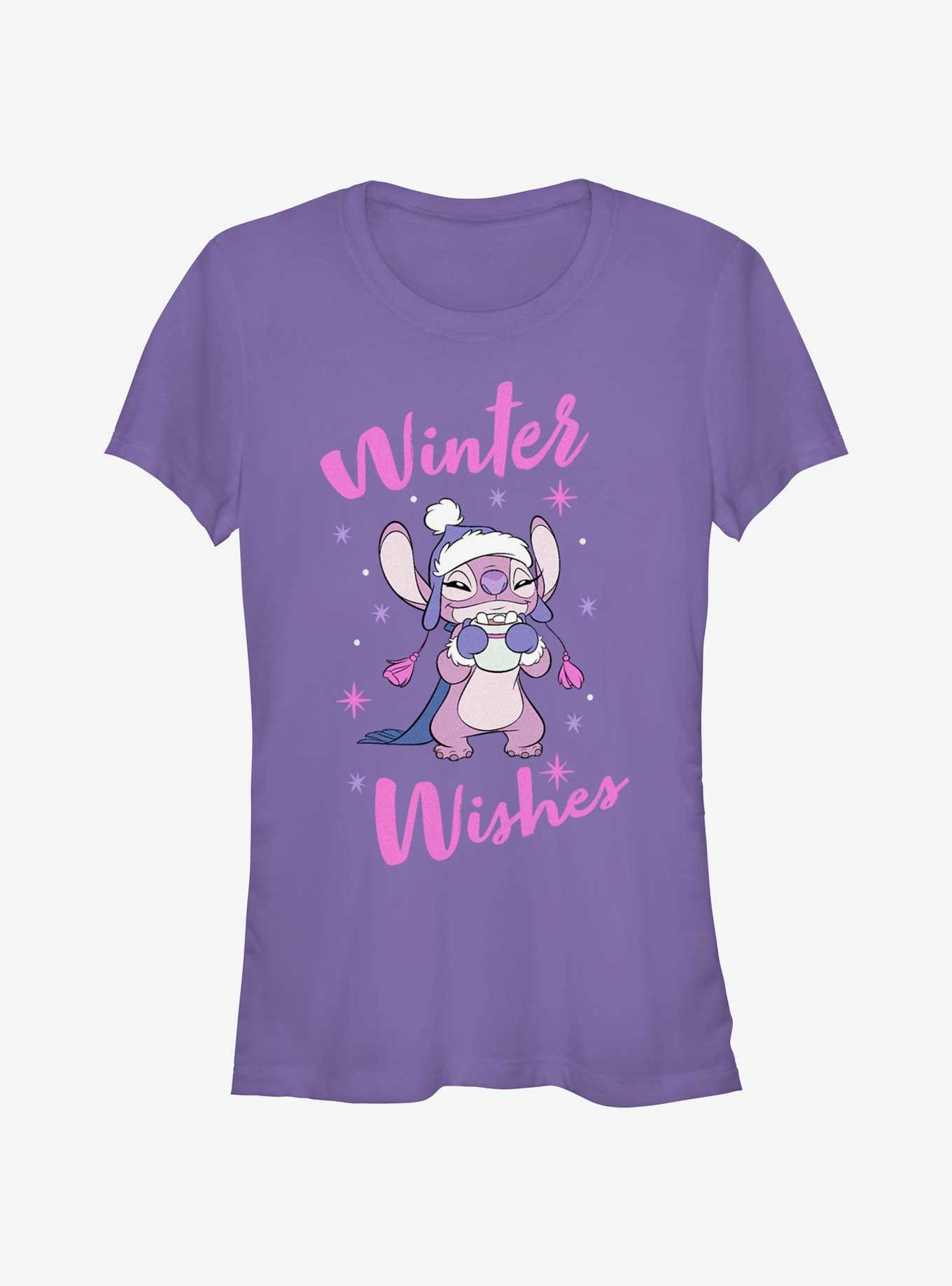 Disney Lilo & Stitch Angel Winter Wishes Girls T-Shirt, PURPLE, hi-res