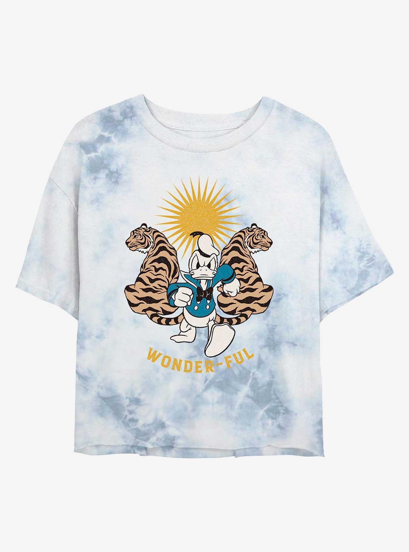 Disney Donald Duck Wonderful Duck Tie-Dye Girls Crop T-Shirt, WHITEBLUE, hi-res