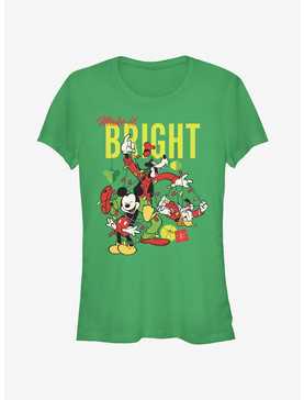Disney Mickey Mouse Bright Christmas Mickey, Goofy, and Donald Girls T-Shirt, , hi-res