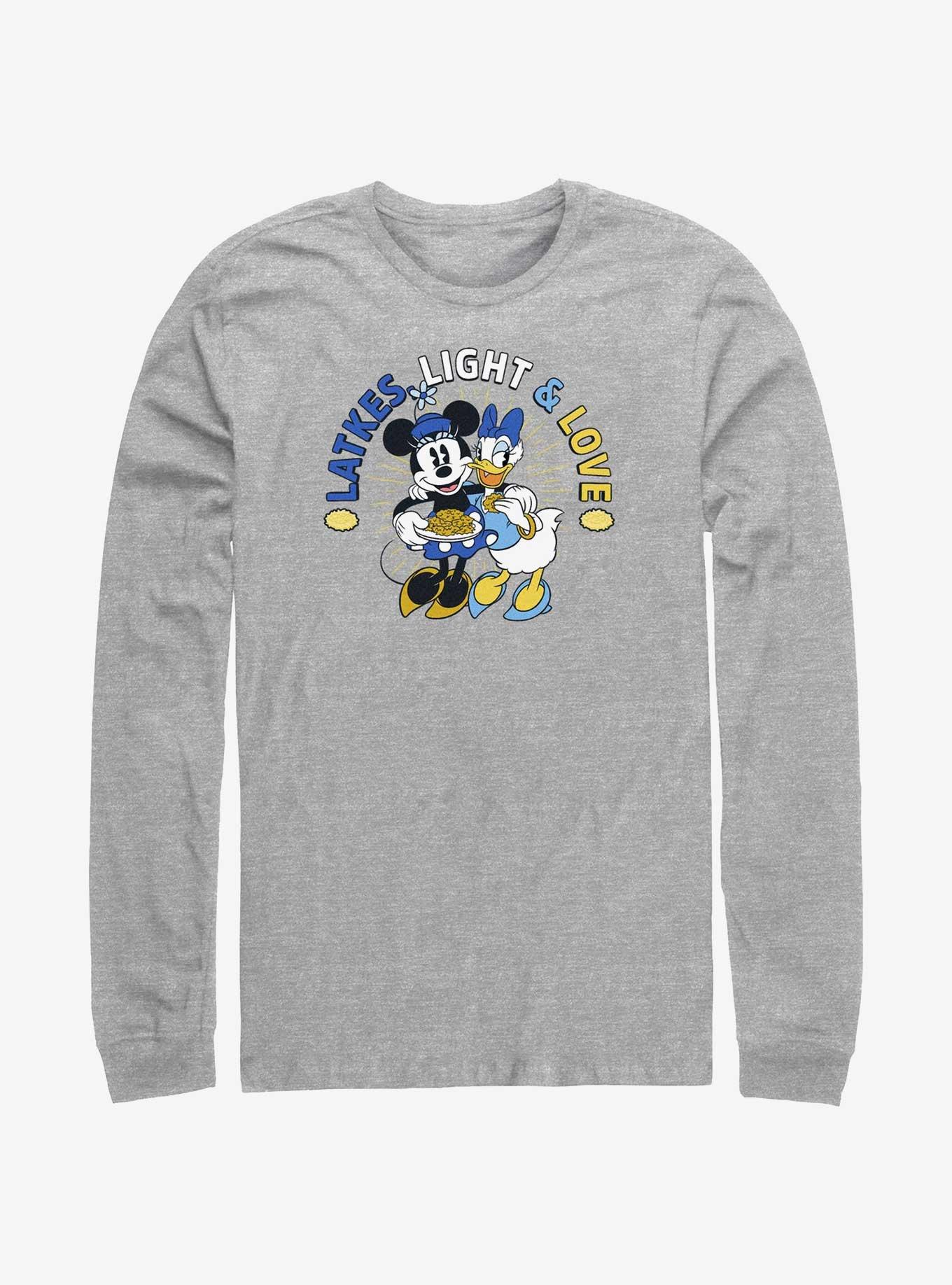 Disney Mickey Mouse Latkes Light & Love Minnie and Daisy Long-Sleeve T-Shirt, ATH HTR, hi-res