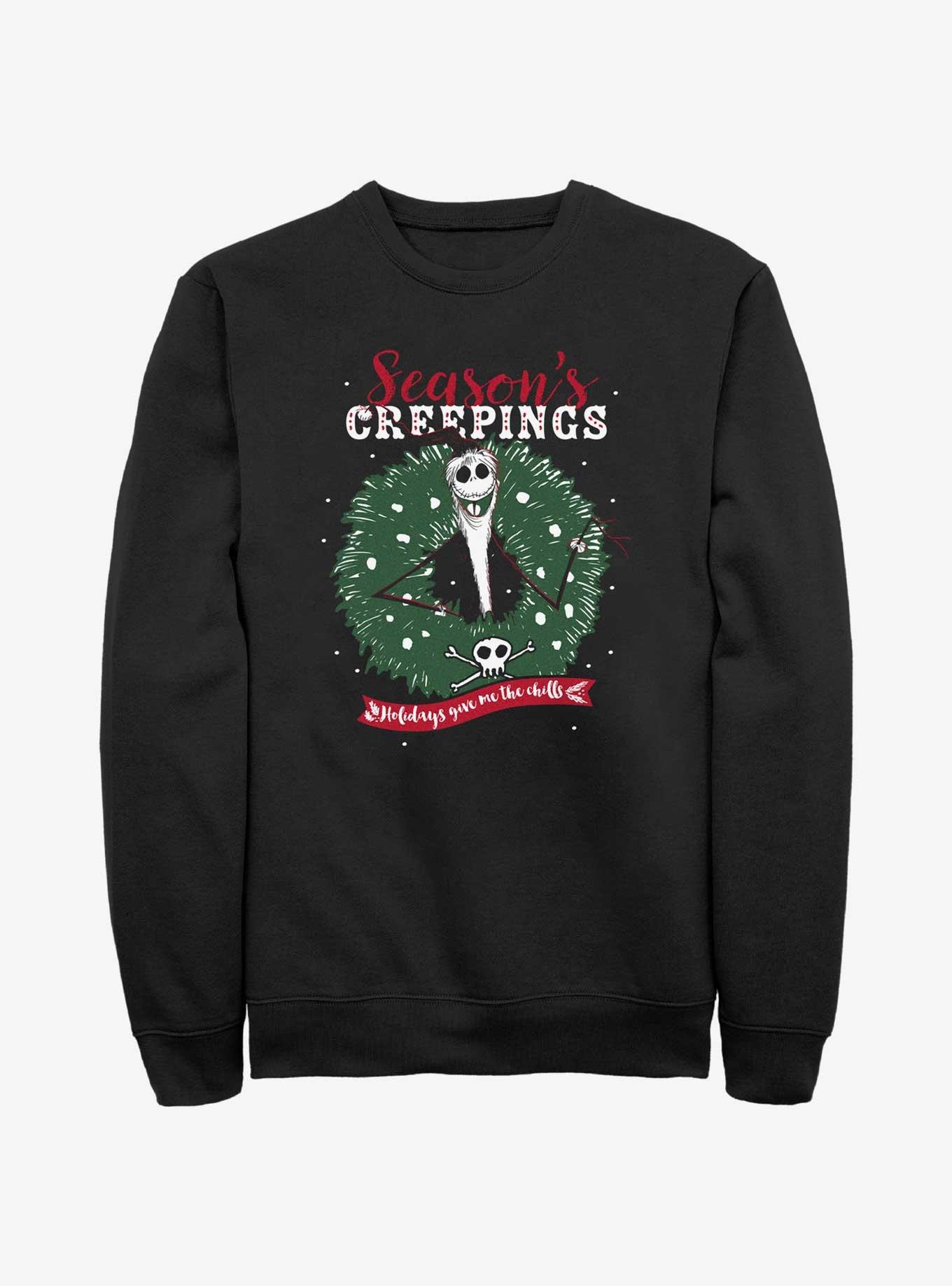 Disney The Nightmare Before Christmas Santa Jack Season's Creepings Wreath Sweatshirt, , hi-res