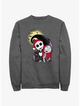 Disney The Nightmare Before Christmas Santa Jack and Sally Sweatshirt, CHAR HTR, hi-res