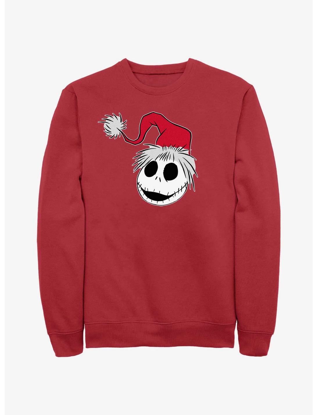 Disney The Nightmare Before Christmas Santa Hat Jack Sweatshirt, RED, hi-res