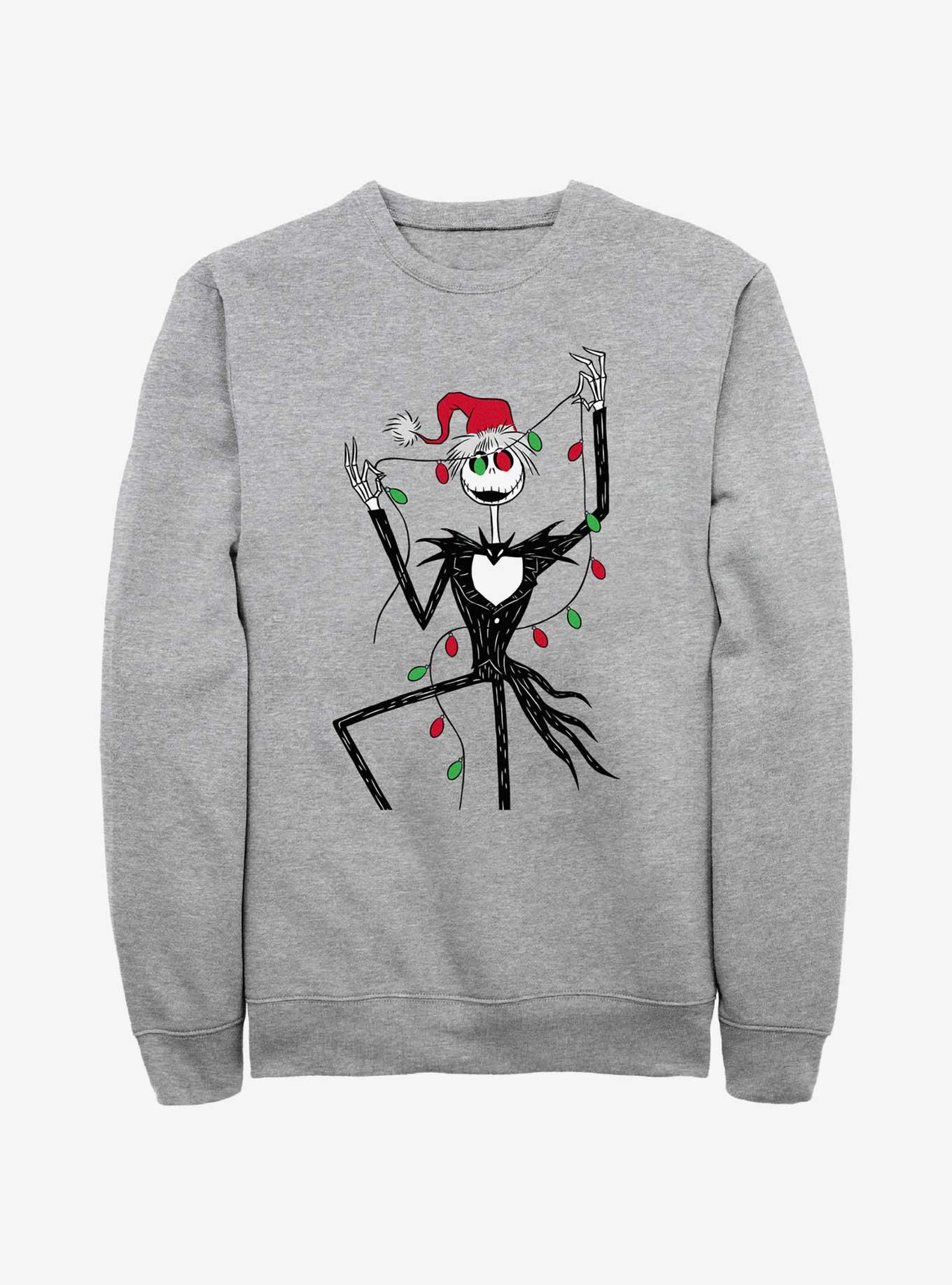The Nightmare Before Christmas Santa Jack Christmas Lights Sweatshirt, , hi-res