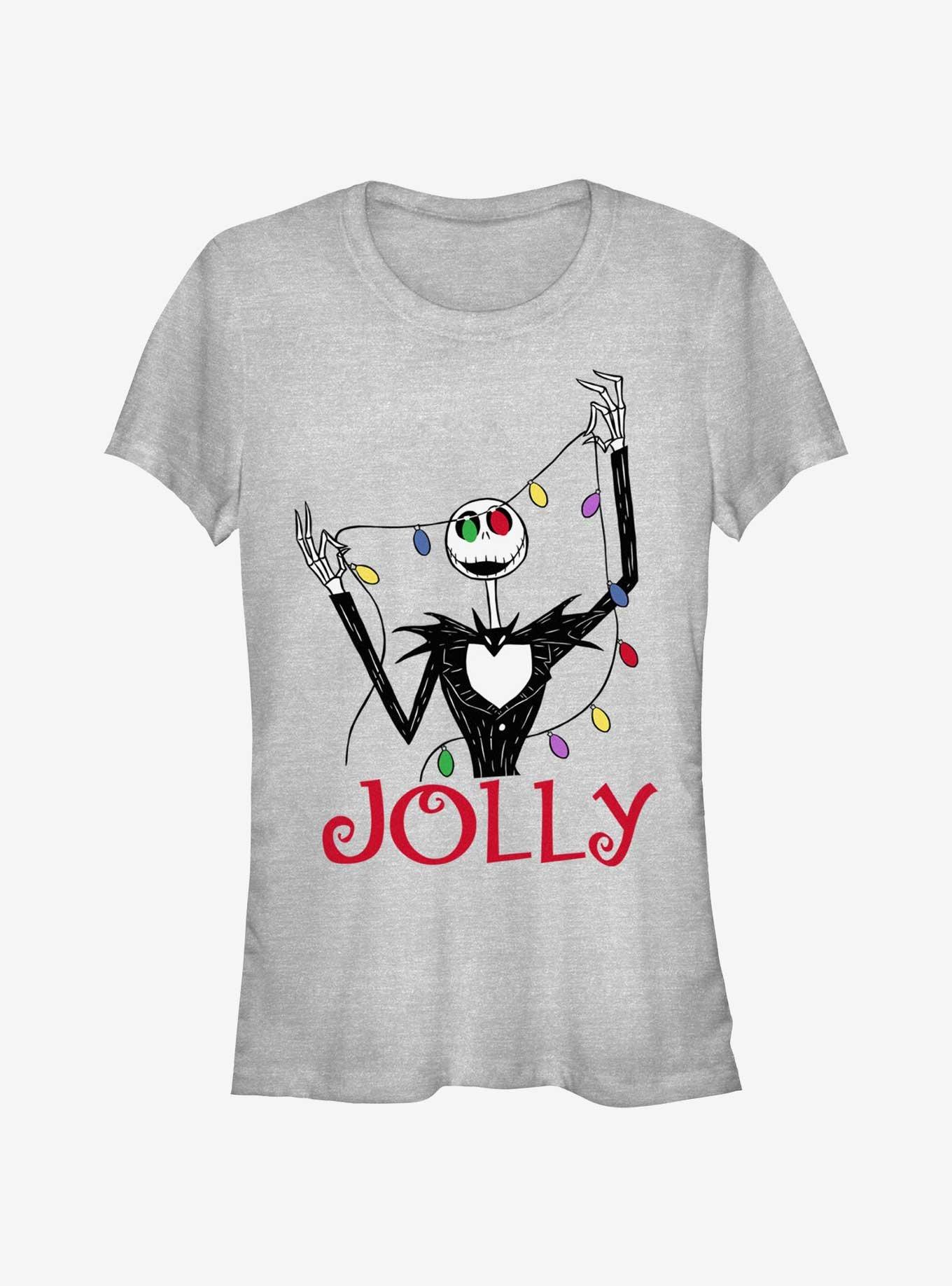 Disney The Nightmare Before Christmas Jack Jolly Lights Girls T-Shirt, ATH HTR, hi-res