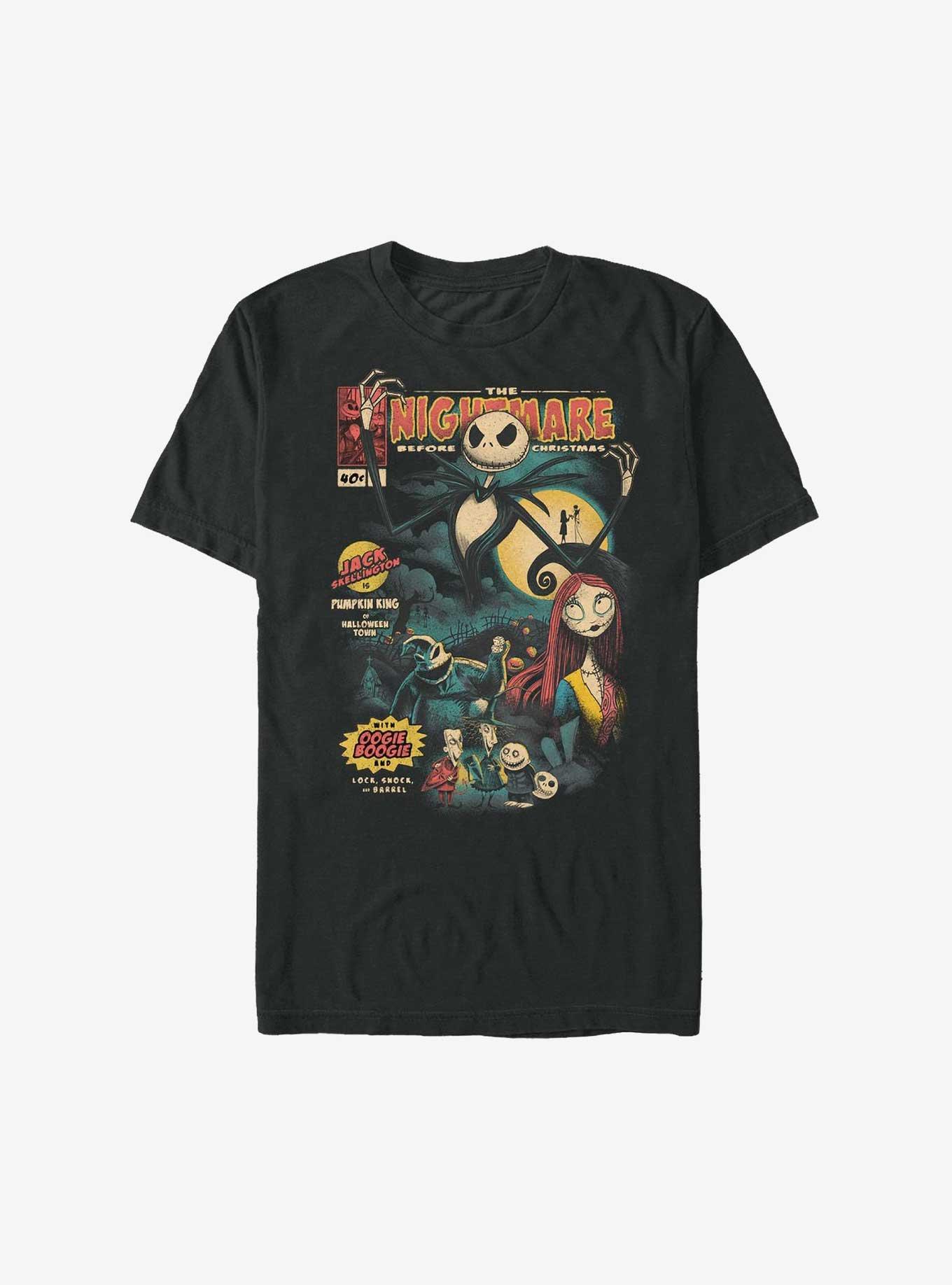 The Nightmare Before Christmas Comic Cover T-Shirt, BLACK, hi-res