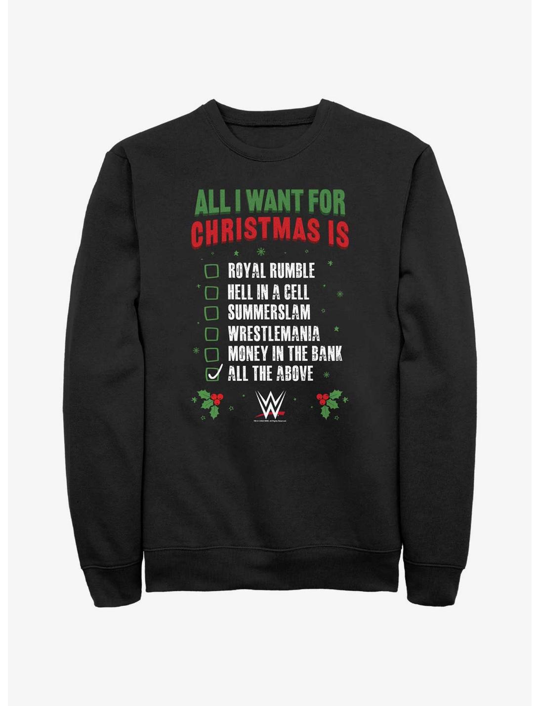 WWE All I Want Wish List Sweatshirt, BLACK, hi-res