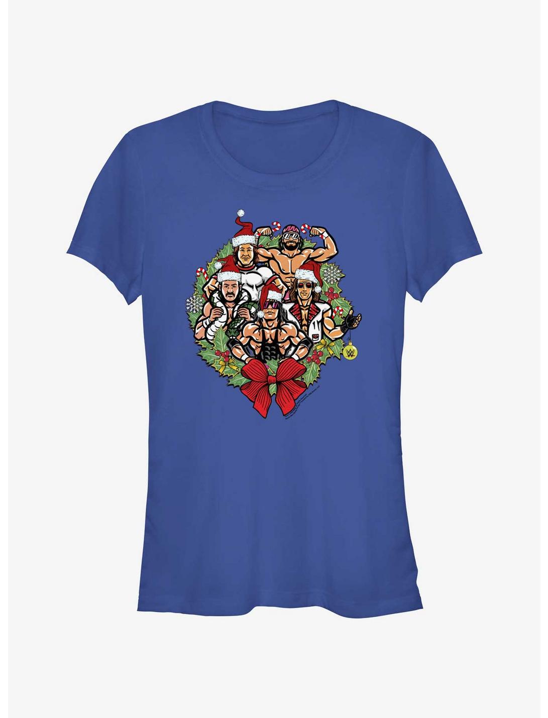WWE Holiday Legends Wreath Girls T-Shirt, ROYAL, hi-res