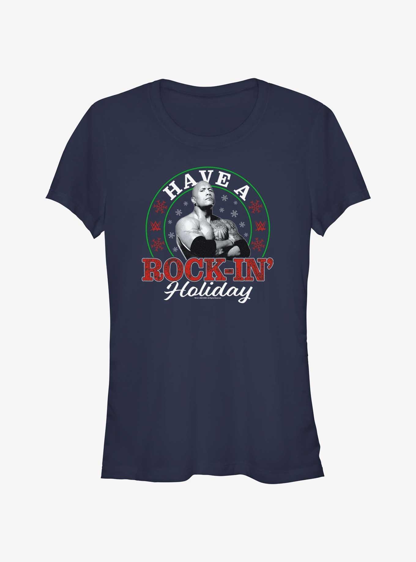 WWE Have A Rock-In' Holiday Girls T-Shirt, NAVY, hi-res