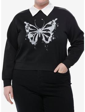 Sweet Society Butterfly Girls Collared Sweatshirt Plus Size, , hi-res