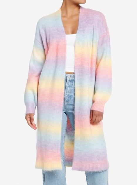 Long pastel cardigan hot sale