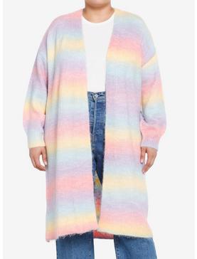 Sweet Society Pastel Rainbow Girls Long Cardigan Plus Size, , hi-res