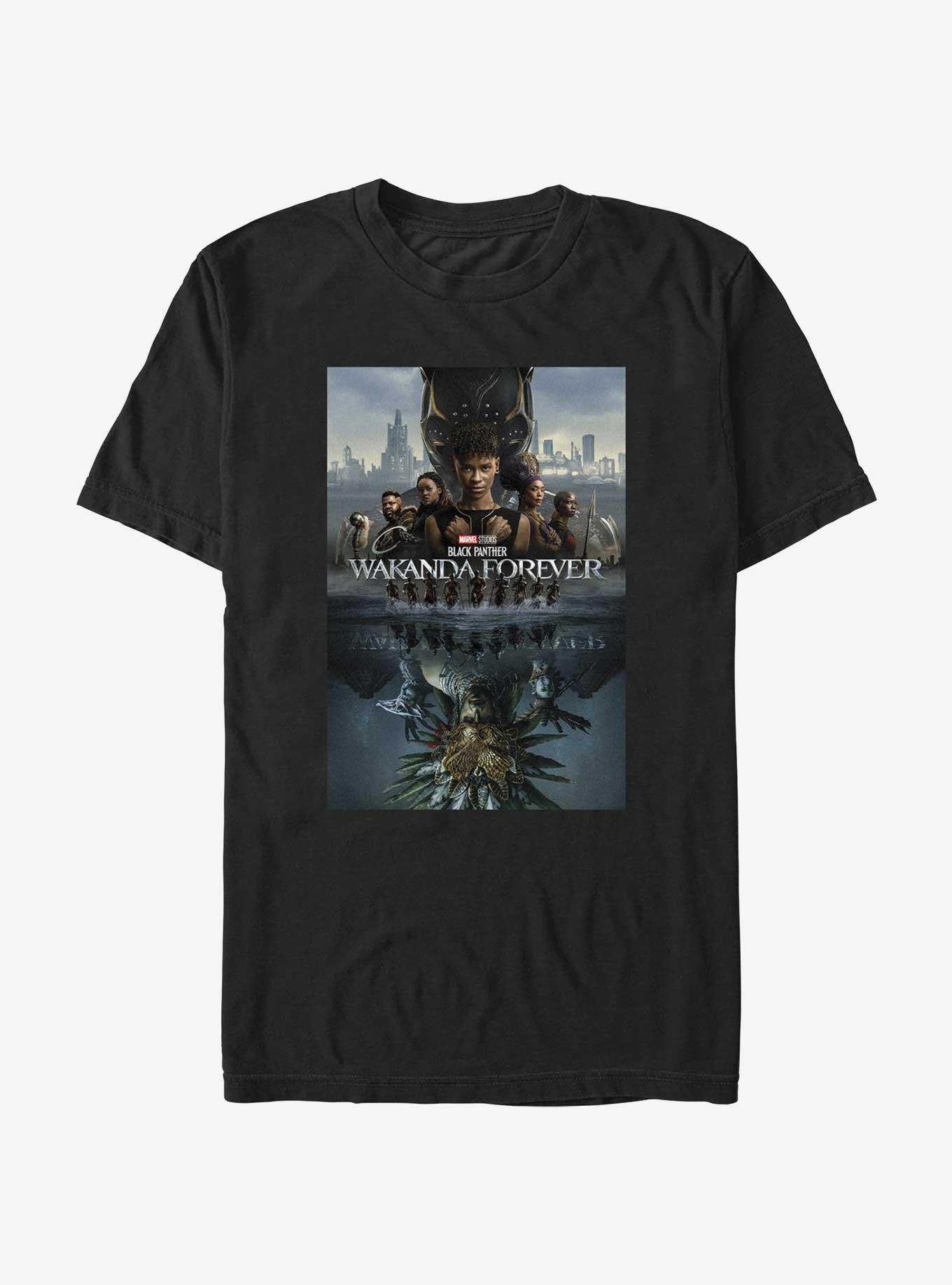 Marvel Black Panther: Wakanda Forever Poster T-Shirt Box Lunch Web Exclusive, BLACK, hi-res