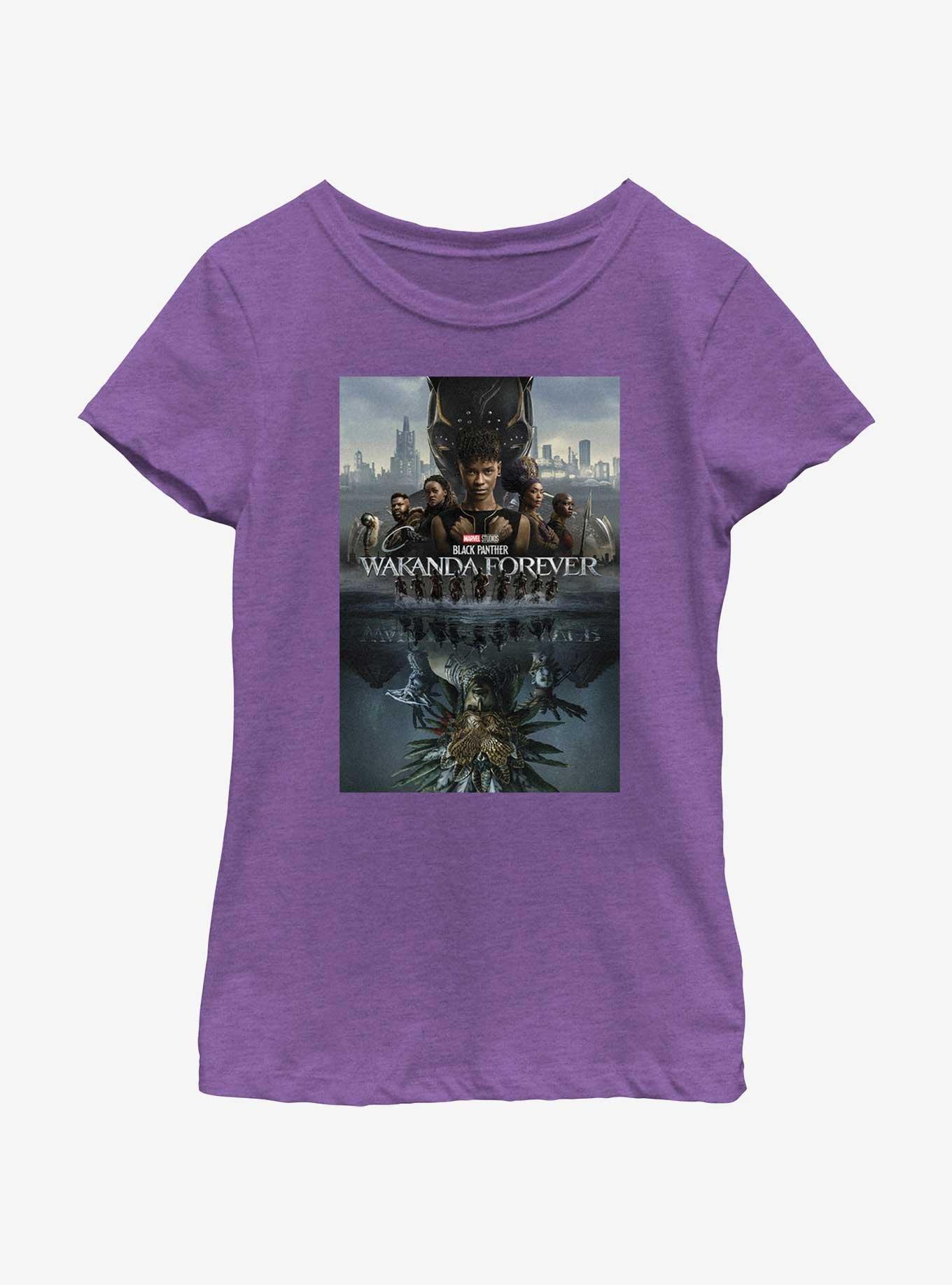 Marvel Black Panther: Wakanda Forever Poster Youth Girls T-Shirt Box Lunch Web Exclusive, , hi-res