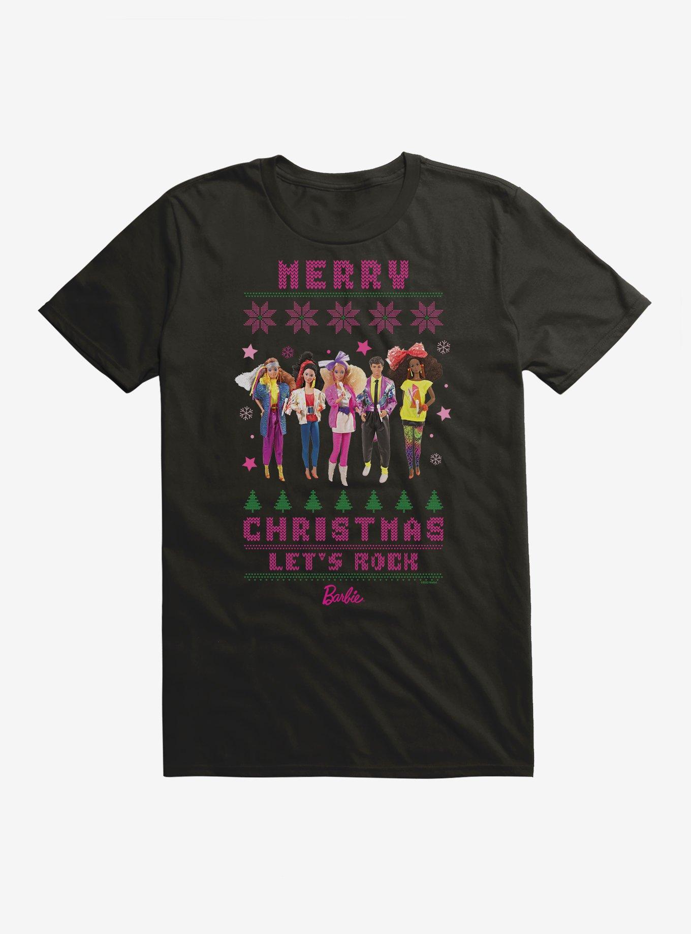 Barbie Merry Christmas Let's Rock Ugly Christmas T-Shirt, , hi-res