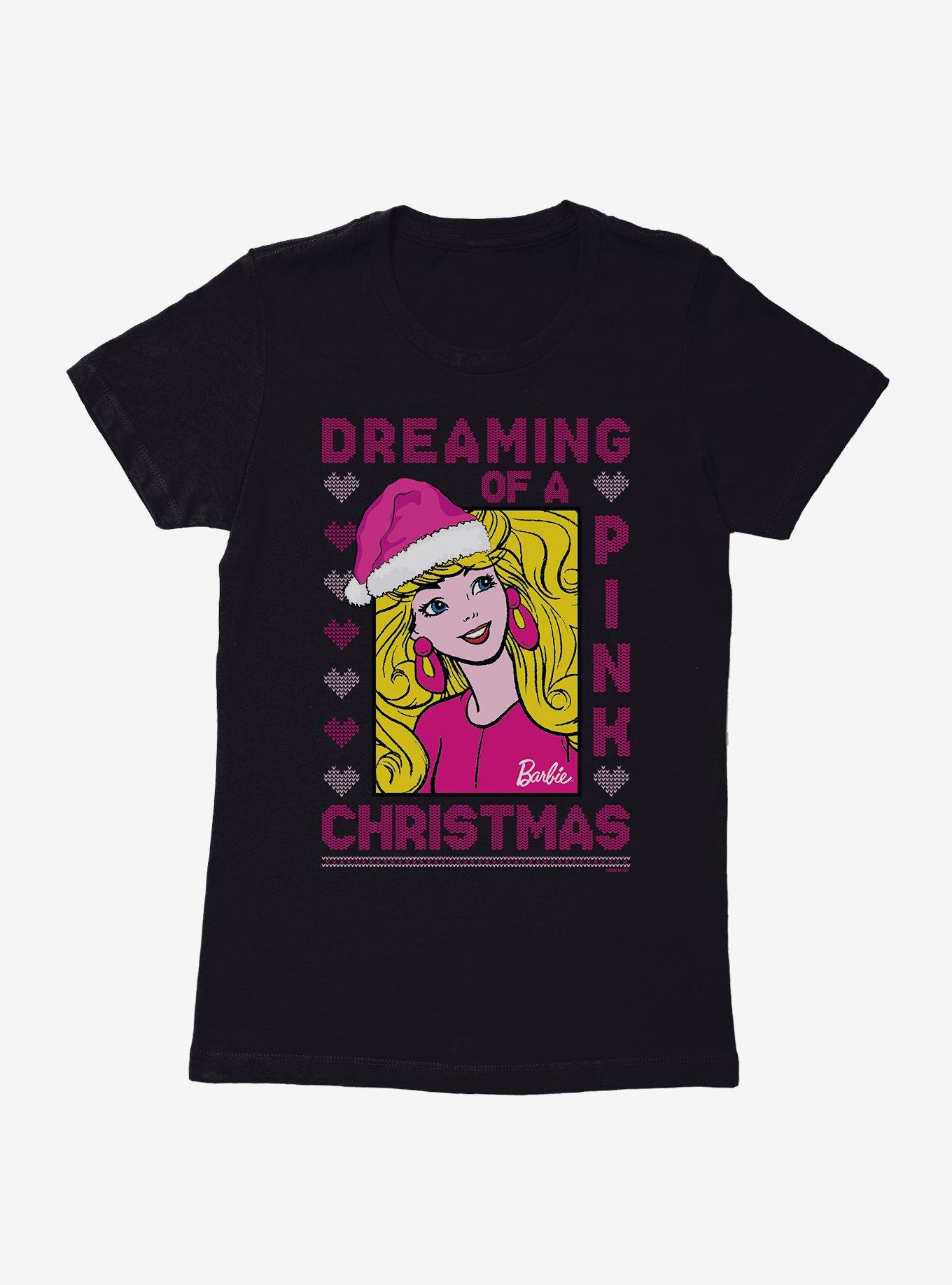 Barbie Pink Christmas Ugly Christmas Womens T-Shirt, , hi-res